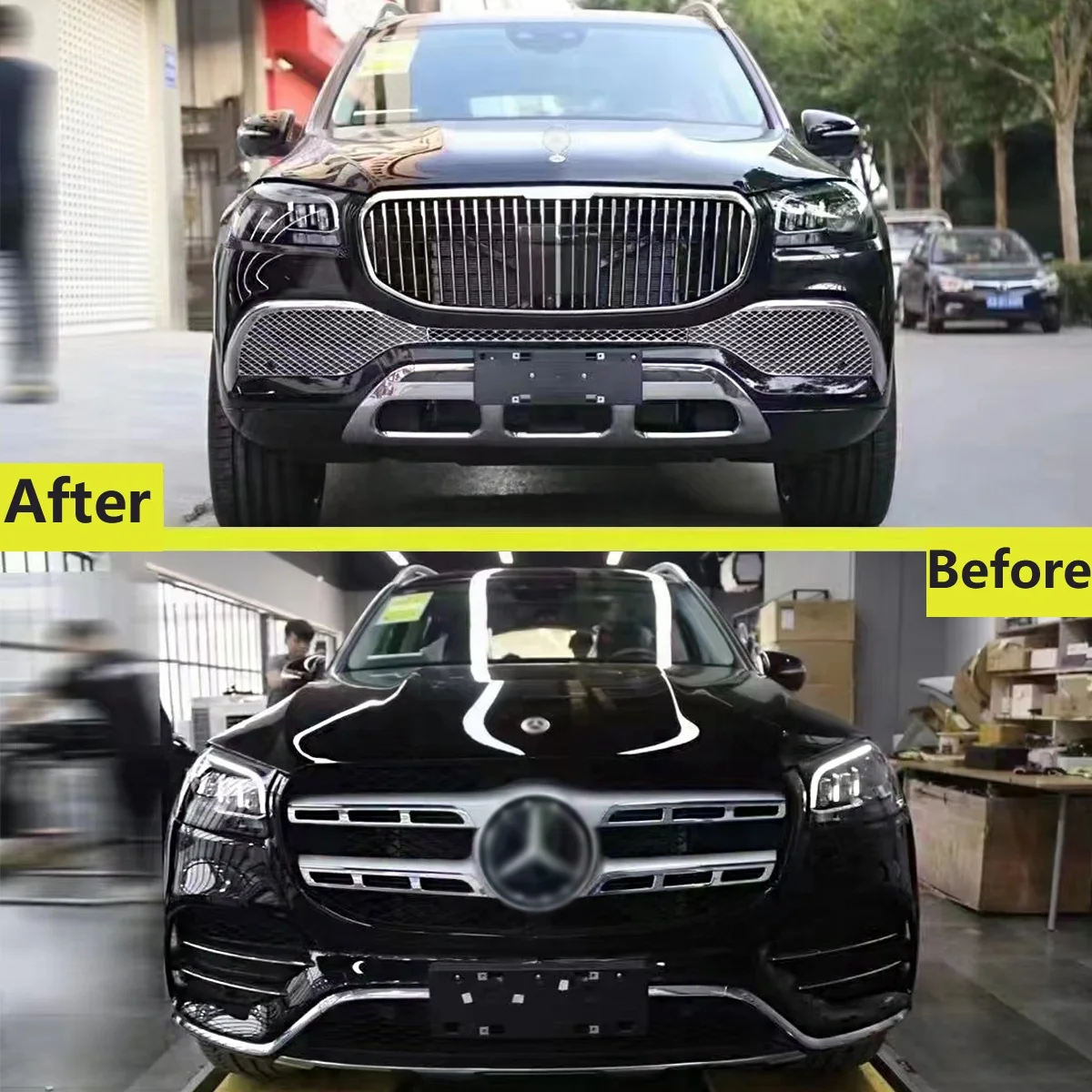 Car bumpers parts for Mercedes Benz X167 GLS SUV 2020 2021 2022 2023 facelift to GLS600 Maybach model with bumpers grilles