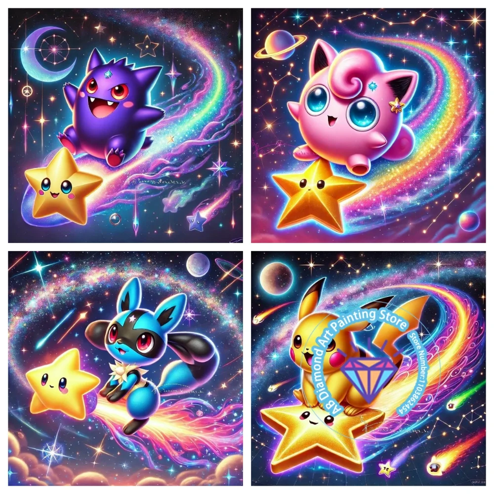 

Cute Cartoon Star AB Diamond Painting Kit Square Round Diamond 5D DIY Cross Embroidery Handmade Art Adult Unique Gift Home Decor