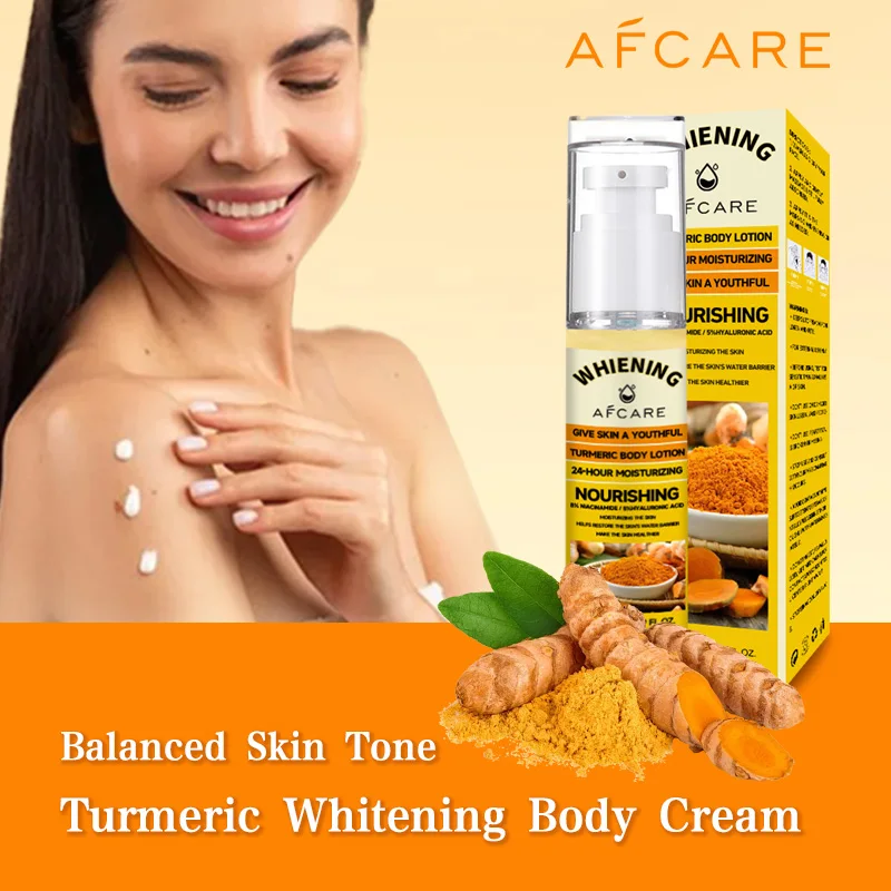 

Turmeric Whitening Body Cream Removing Dark Spots Body Care Lotion Nicotinamide Brightening Skin Tone Skincare Products