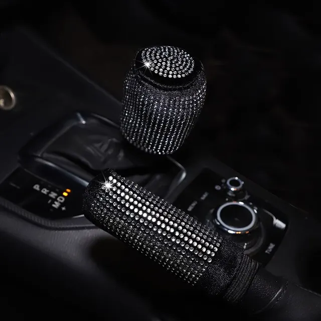Artykuły samochodowe Flash Diamond Encrusted Plush Leather Cloth Art Oddychający zestaw hamulca ręcznego Zestaw uchwytów do plików GM Interior Supplies