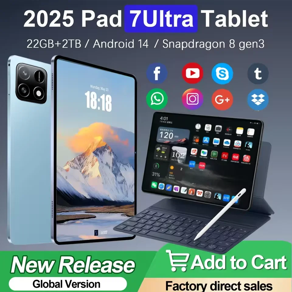 

2025 Новейший глобальный первый планшет mi Pad Android 14 Snapdragon 8Gen3 11-дюймовый мягкий экран с подсветкой 7 Pro Ultra WiFi GPS WPS 5G ПК