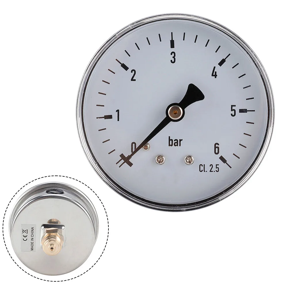 1pc Pressure Gauge 0-6 Bar 1/4 Inch Connector Replacement Parts For Water Compressed Air Accessories