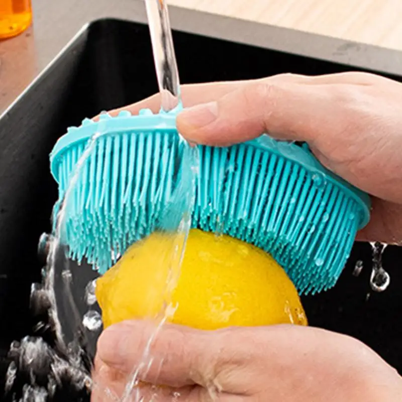 Silicone Sponge Dish Brush Kitchen cleaner brush Cleaning Brush  Efficient Sponge Kitchen Gadgets Dish Pot Scrubber Brush