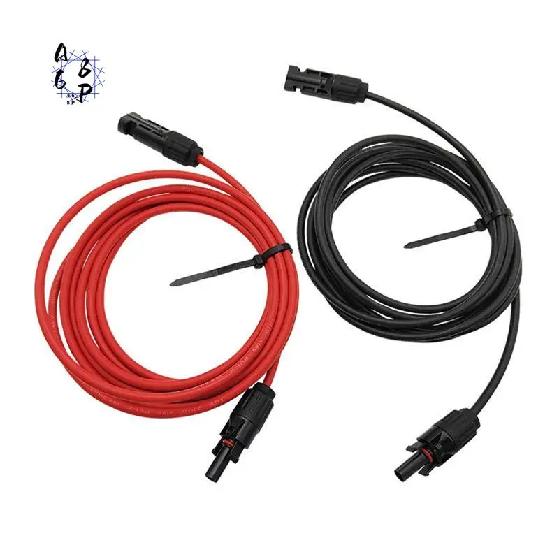 A68P-1 Pair Red Black Double Ends Solar Extension Cable With Connector 6Mm² Connector Solar Panel Cable Photovoltaic Wire