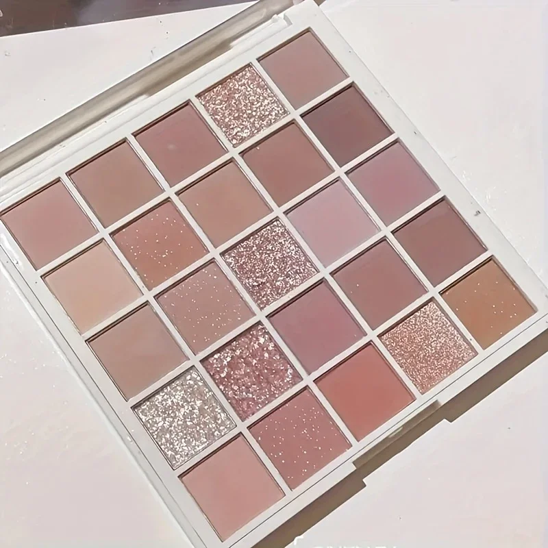 لوحة ظلال عيون مكونة من 25 لونًا - لمسة نهائية غير لامعة ولامعة، مقاومة للماء، ألوان أرضية، تخلق مكياجًا رائعًا للعين