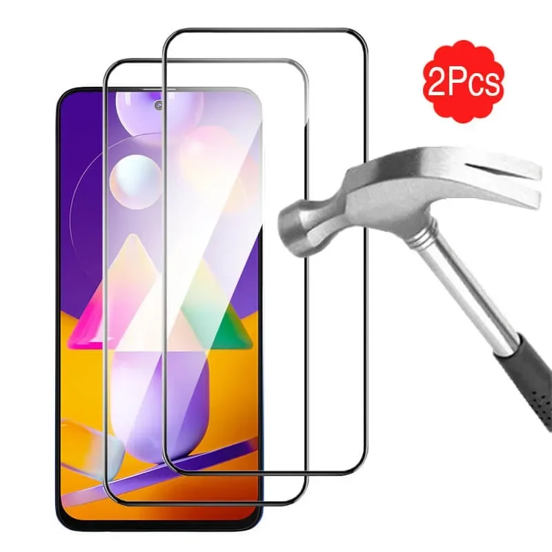 2Pcs 9D Protective Glass For Samsung Galaxy M31s on Galaxi A22 A32 A52 A72 A51 M31 s M 31s M31s 3D Safety Screen Protector Films