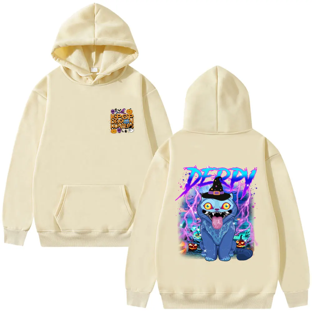 الكرتون فيلم KPop شيطان الصيادين هوديي لطيف مضحك ديربي النمر الجرافيك مقنعين البلوز الرجال النساء عادية الصوف سترات قطنية عالية الجودة #6