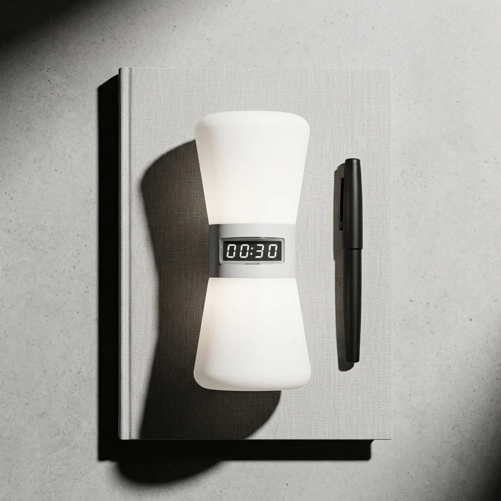 Hourglass Night Light Rechargeable Timer Desk Lamp Portable Warm White Auto Off Eye Protection USB LED Table Light Bedside Room