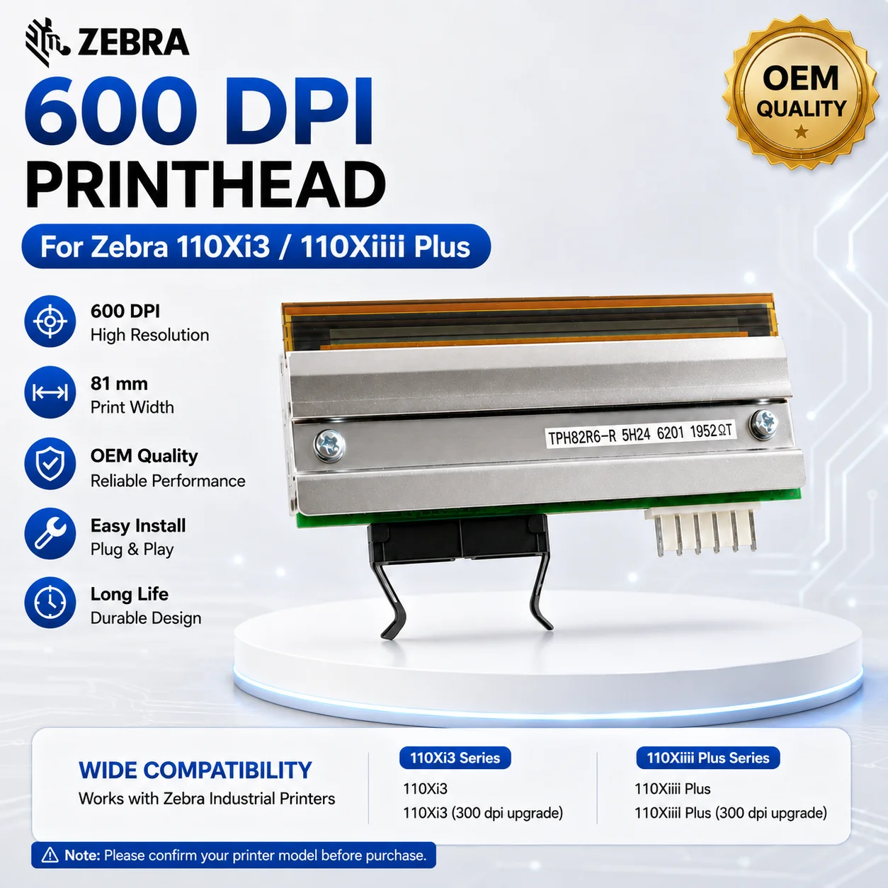 Free shipping Original zebra 110Xi3 plus 600dpi print head thermal sensitive head G47500m 110XIIII plus 600dpi label head