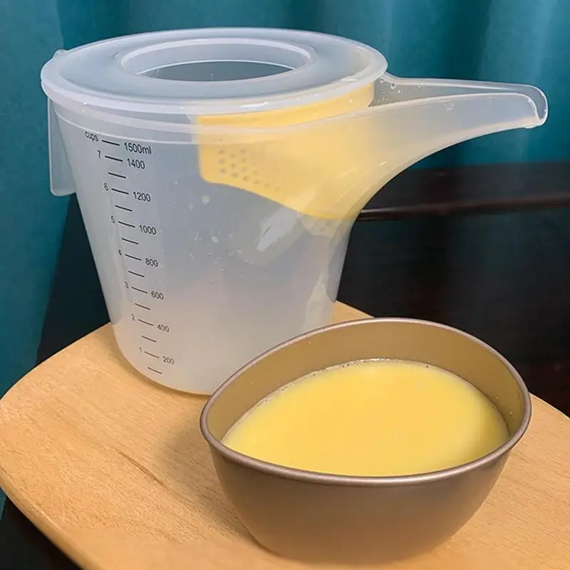1500 мл кухонная чашка для смешивания жидкости, контейнер для измерения, инструменты для выпечки, мерный стаканчик для фильтрации вспени, кондитерские изделия, кухонный инструмент