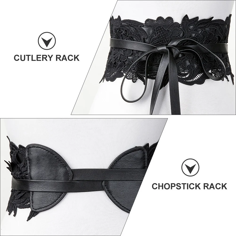 Cintura in vita in pizzo alla moda Cintura larga da donna con lacci Cintura elegante da donna per accessori per abiti da banchetto per feste