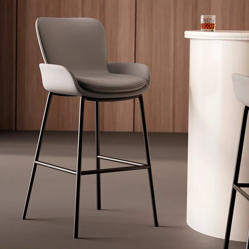 Ergonomic Arm Bar Chair Computer Comfortable High Kitchen Bar Chair Modern Design Minimalist Taburete Alto Hotel Furniture