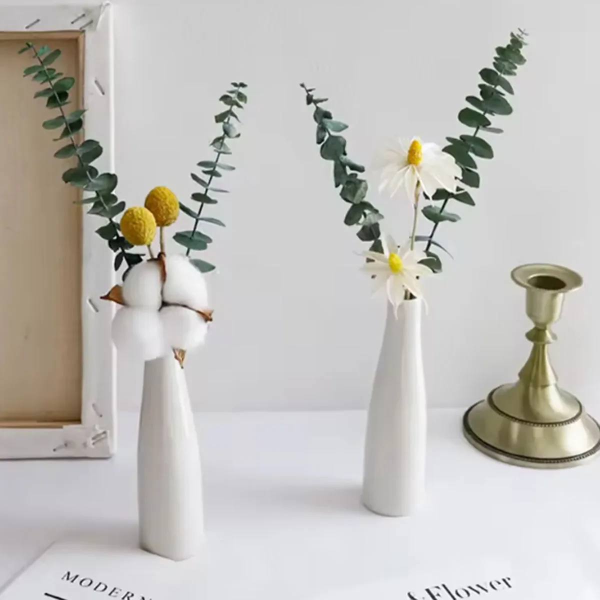 1 Stück-skandinavische Kunststoffvase für Wohnzimmer, Schlafzimmer, dekorative Vase, einfache Vase für Zuhause, frische Blumenarrangements