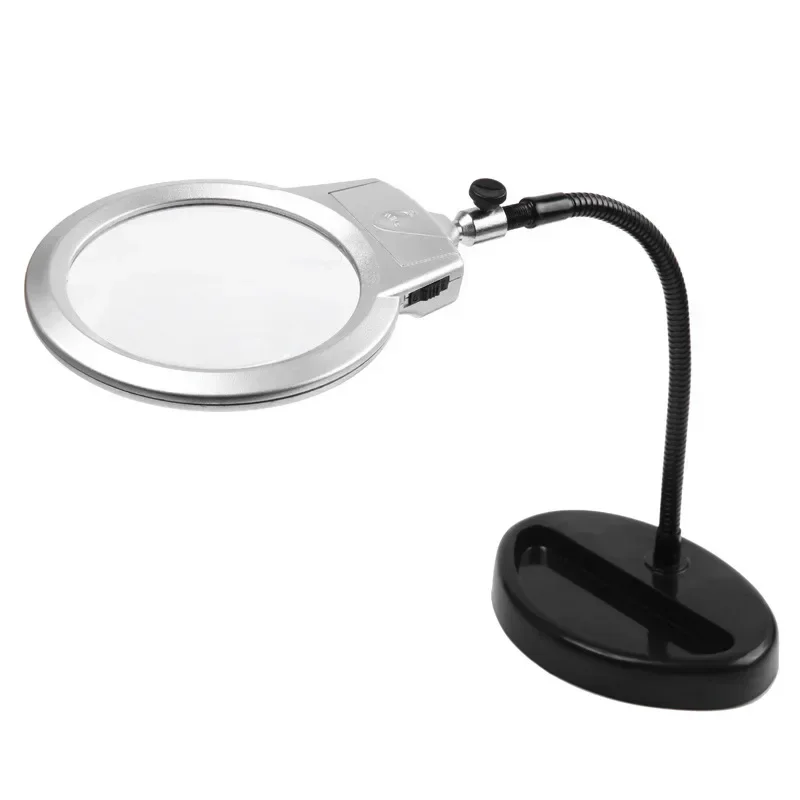 

HD Flexible Table Led Magnifier Electronic Magnifying Glasses with Led Lights 2.25x 5x Helping Hand Soldering Loupe Solder Clamp