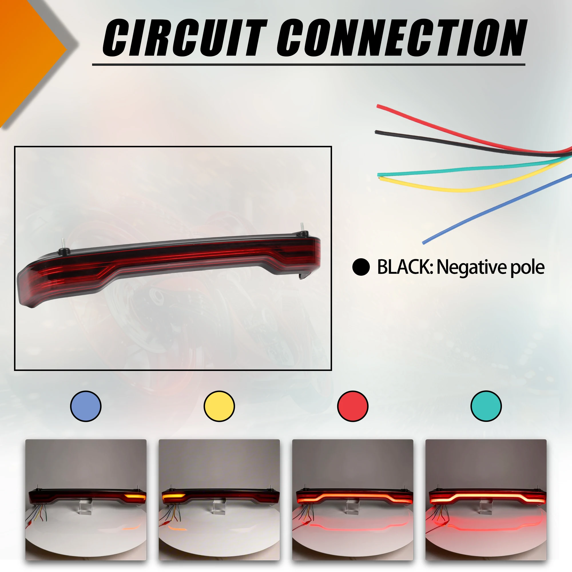 Picture 3: For Harley Touring Road Electra Glide Limited 2014-2024 Motorcycle Tour Pack Brake Tail Light Turn Signal Lamp Replacement Parts