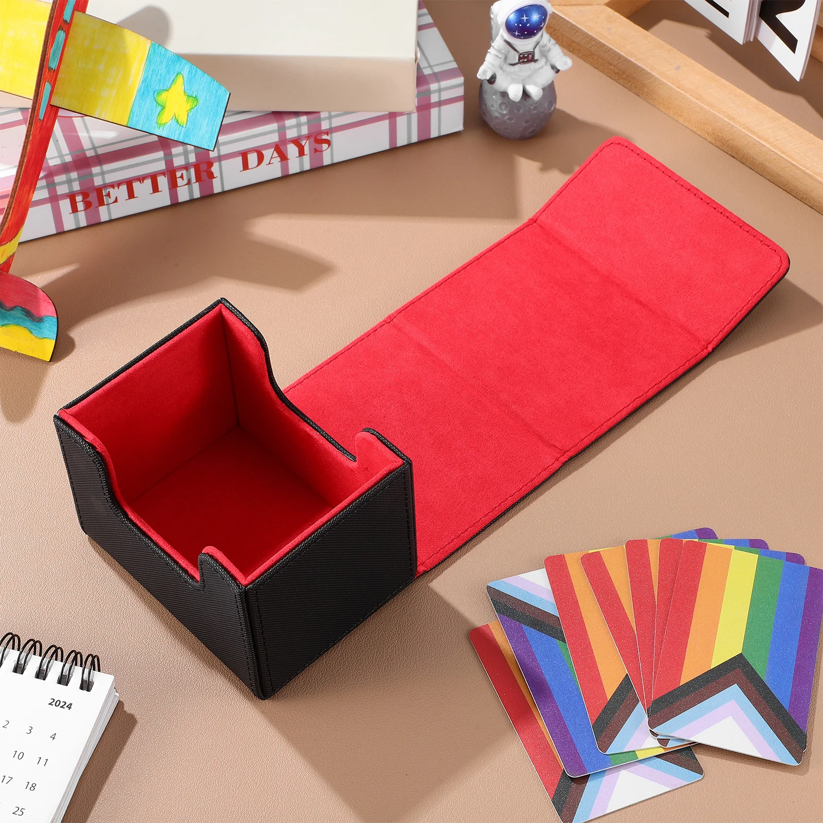 

1pcs Card Storage Box Large Capacity Polyester Material Compact Lightweight Secure Closure For Trading Playing Game Cards Card