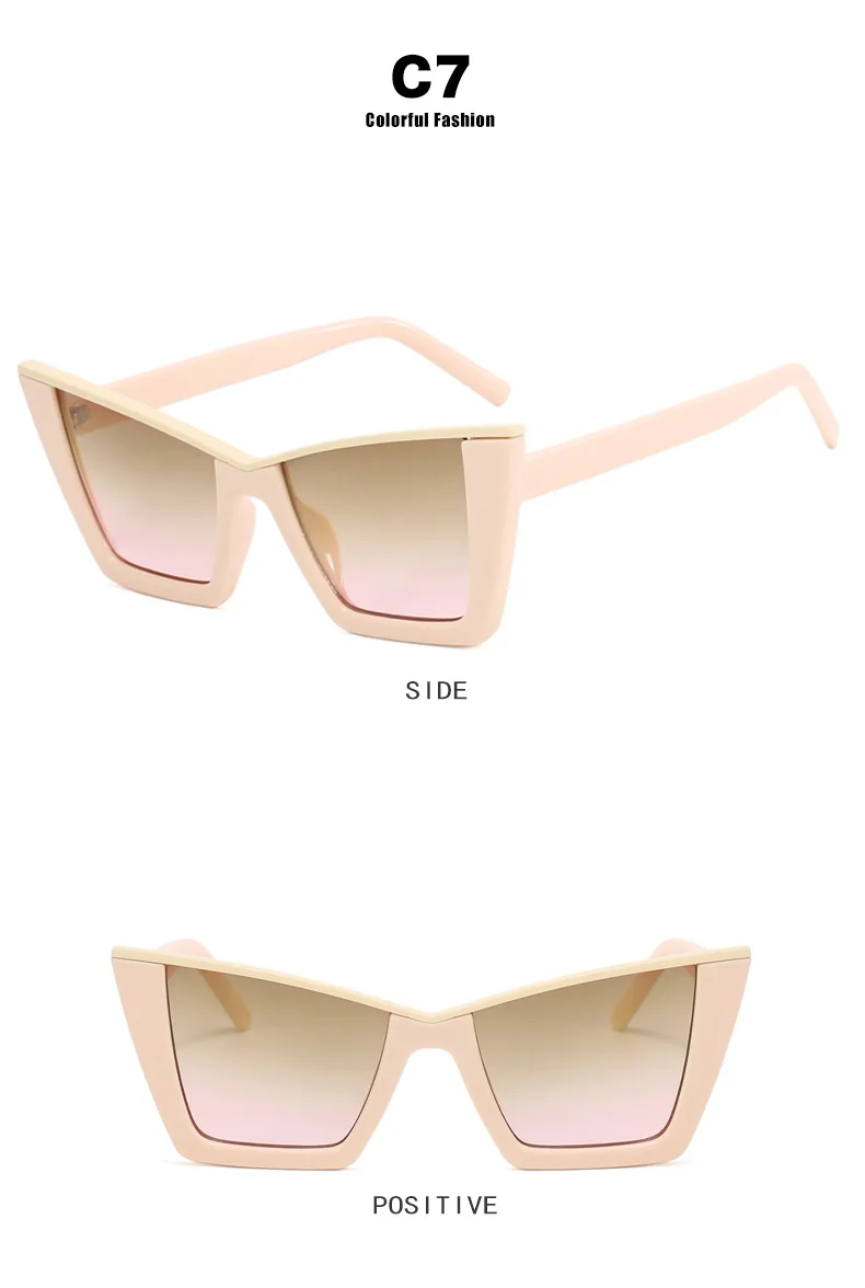 Vintage Oversized Cat-Eye-Sonnenbrille für Damen, Luxusmarken-Designerbrille, Sommer-Reise-Fotografie-Sonnenbrille, Herren, UV400 – Detail 13