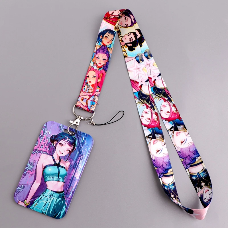 حافلة بطاقة الهوية غطاء وقائي مع الحبل Kpop شيطان هنتر Photocard حامل Kpop شيطان الصيادين هدايا حفلة عيد ميلاد