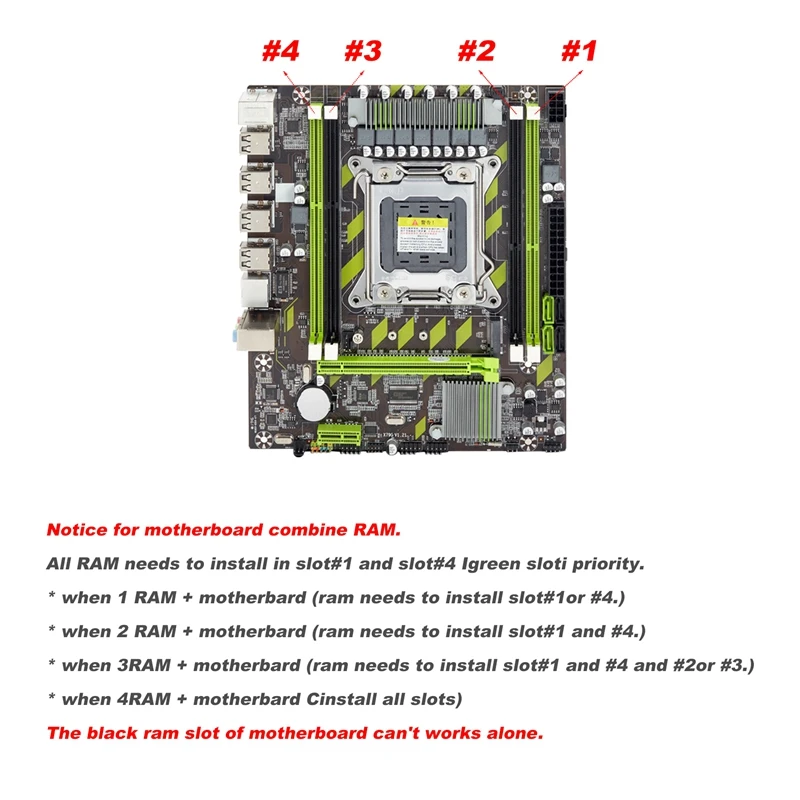 X79 Motherboard+E5 2650 CPU+4X4GB DDR3 1600Mhz REG ECC RAM Memory Set LGA 2011 M.2 NVME Motherboard