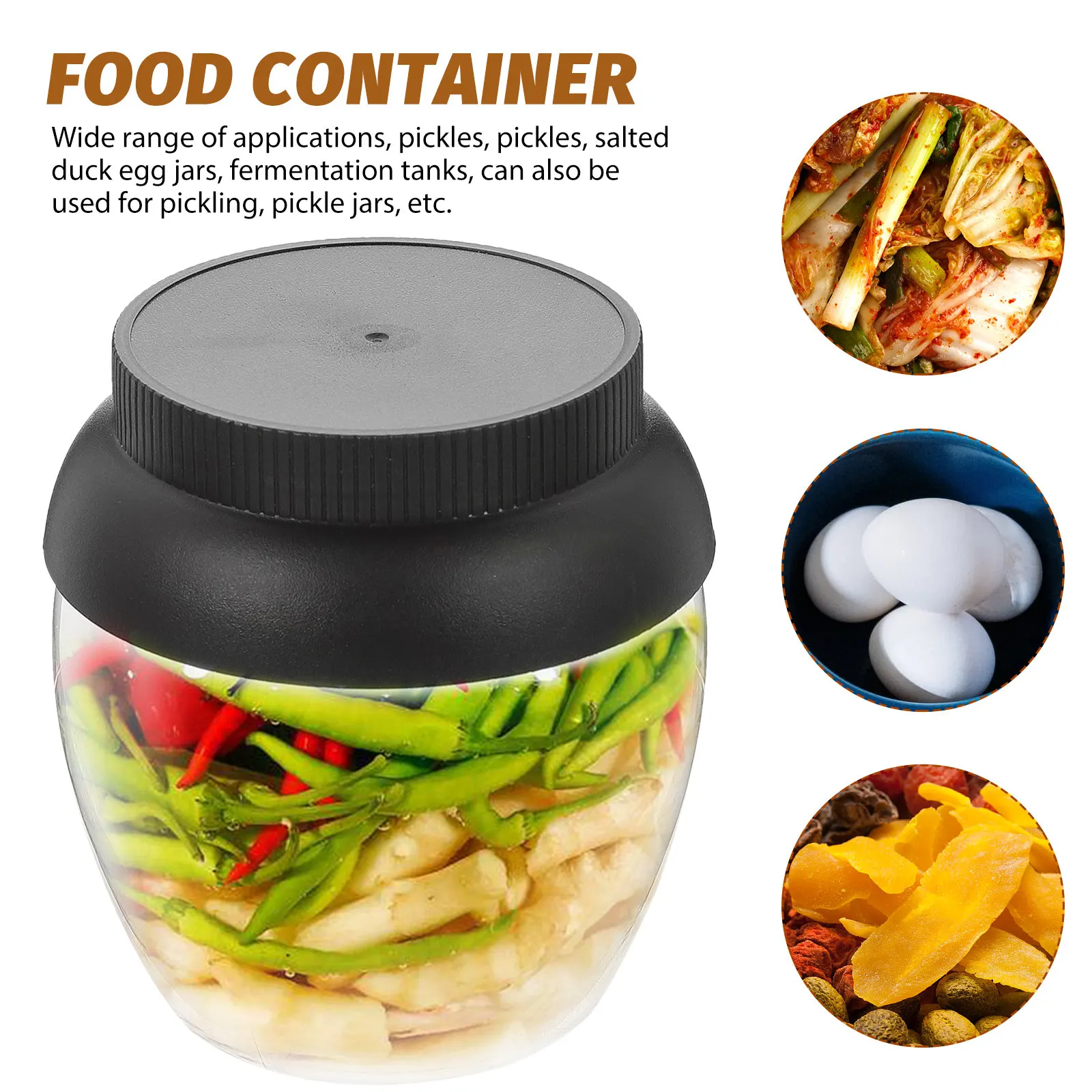 2Pcs Compact Food Grade Plastic Pickle Jar Small Space Saving Fermenting Container for Kimchi Onions Cabbage Beetroot Pickling - view 4
