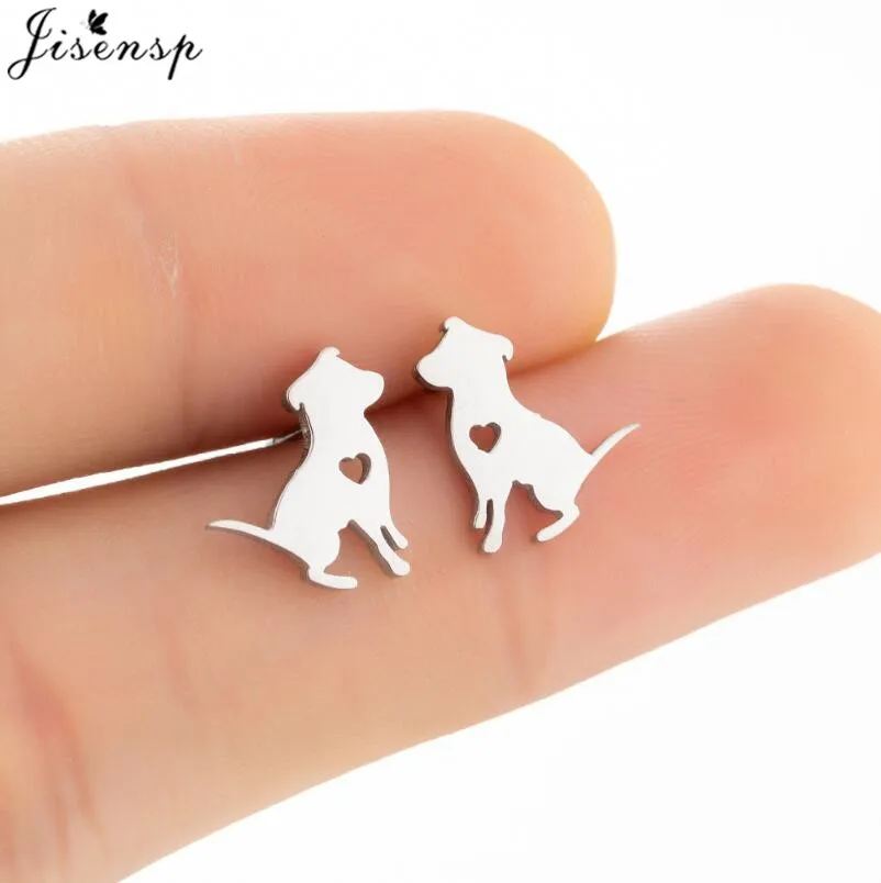 Cartoon Animal Earings Multiple Stainless Steel Cat Stud Earring for Women Girls Small Dog Paw Ear Studs Funny Jewelry Oorbellen