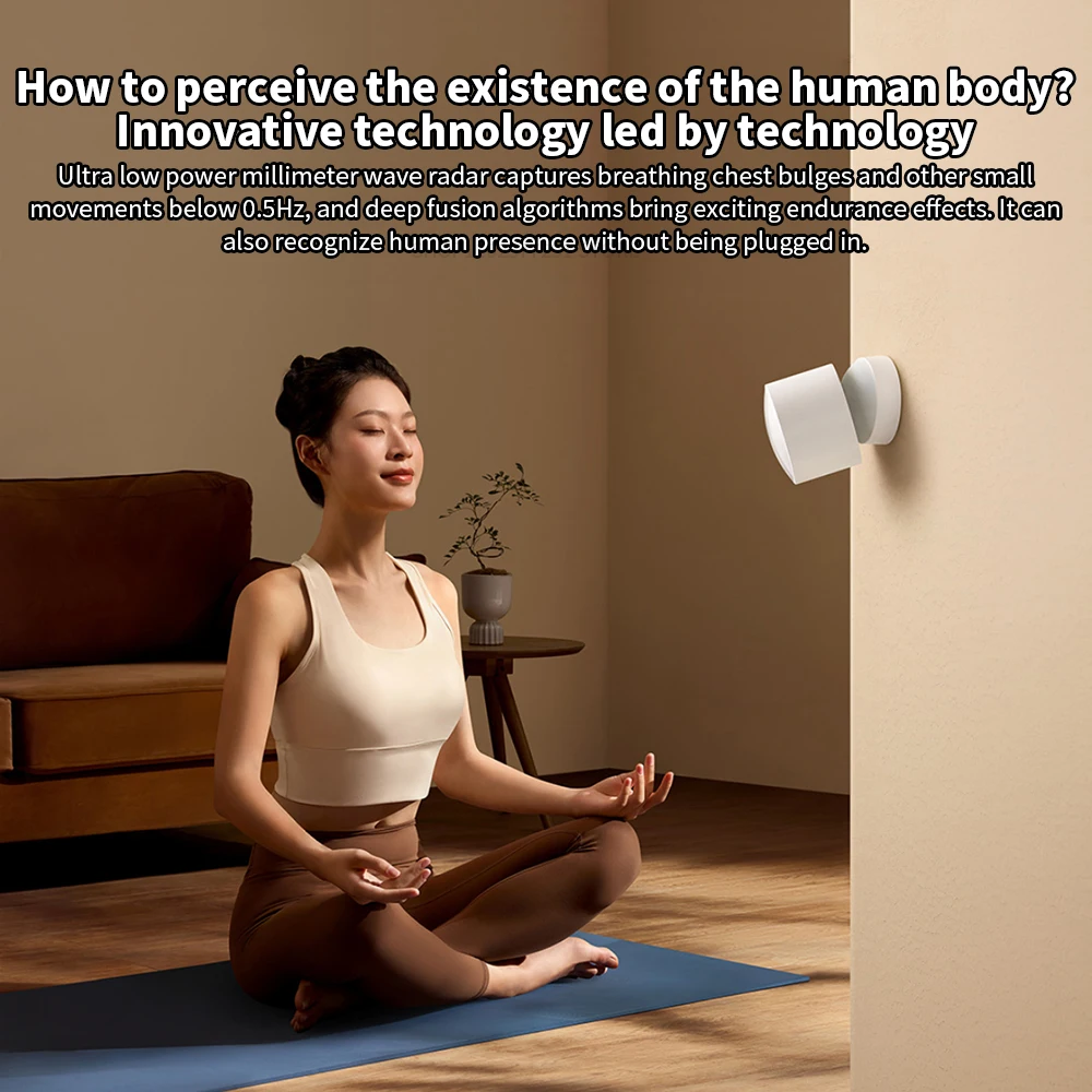 Original Xiaomi Human Presence Sensor mmWave Radar Bluetooth Ambient Light Detection Magnetic Mount Mi Home App Hub Required CN