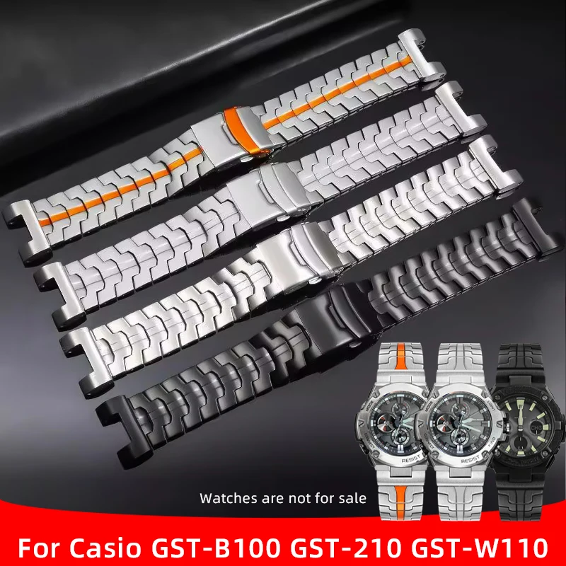 

Титановый ремешок для часов Casio G-SHOCK GST-B100 W300/400G GST-210/W120L/S310, модифицированный легкий металлический ремешок для часов, аксессуары