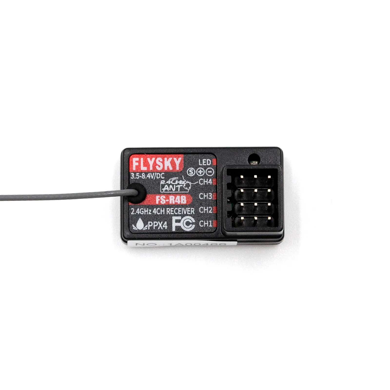 Flysky FS-R4B 4CH 2,4 GHz ANT PWM-protocoluitgang Enkele antenne-ontvanger voor afstandsbediening Autoboot