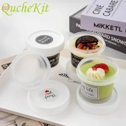 10Pcs Transparent Dessert Cups Reusable Mousse Cake Ice Cream Cups With Lid Yogurt Jelly Pudding Food Container Packaging Box