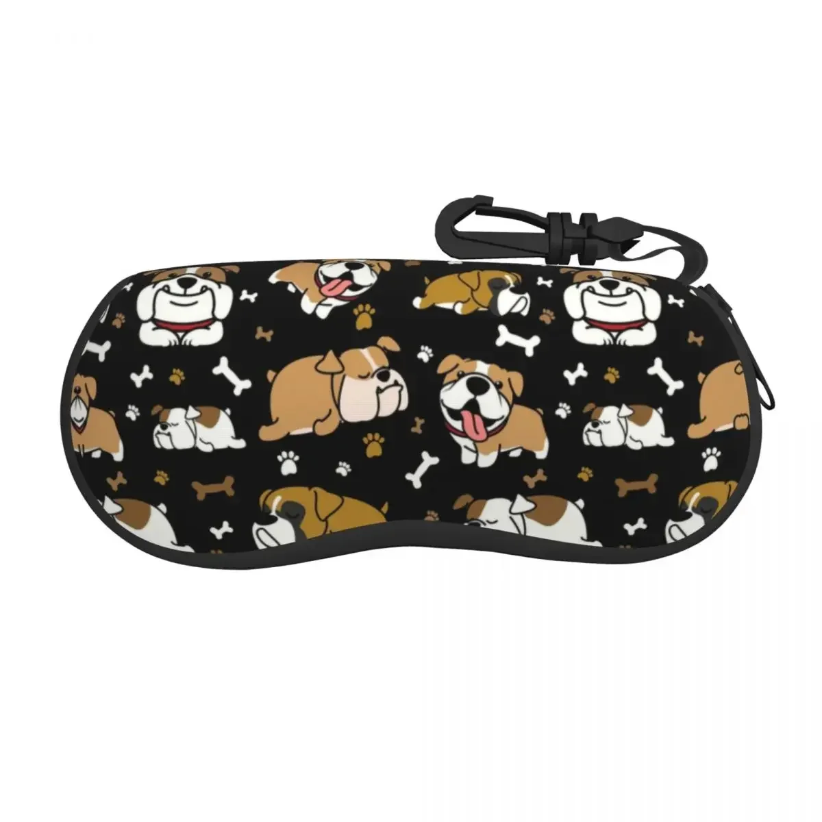 Cute English Bulldog Sunglasses Soft Case Neoprene Zipper British Dogs Shell Eyeglass Case Custom Protective Box For Glasses