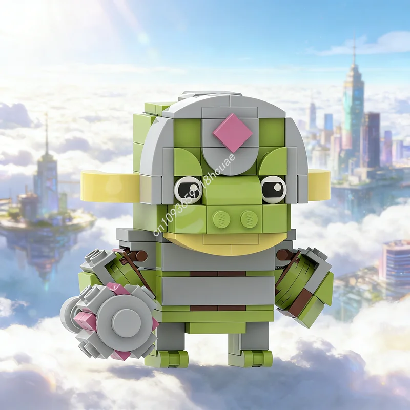 

186 деталей MOC Brickheadz: Модель «Король-лягушка» из серии «Смерть: Врата», конструктор, развивающая игрушка, идея для креативного рождественского подарка