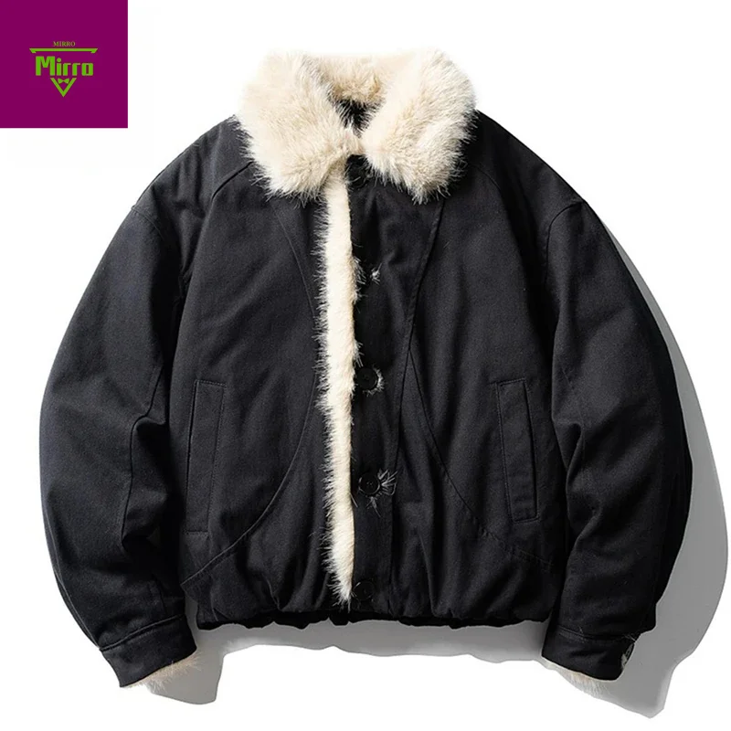 

Мужские зимние куртки с меховым воротником, теплые парки, утепленные пальто, винтажные свободные стеганые куртки, уличная одежда, куртки большого размера, верхняя одежда