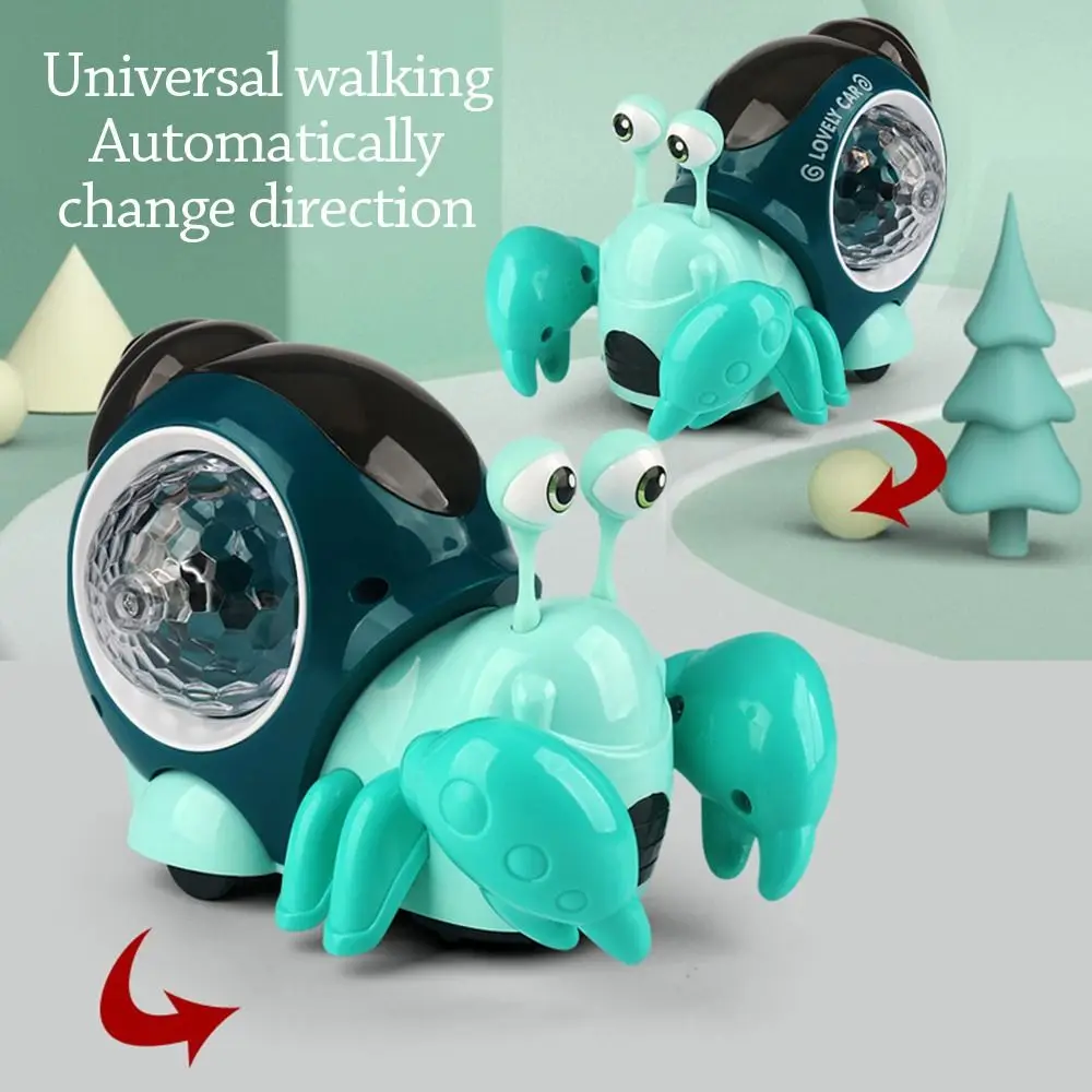 Cartoon Snail Baby Crawling Crab Toy Musical Interactive Musical Light Toy Tummy Time Light Up Early Educational Toy