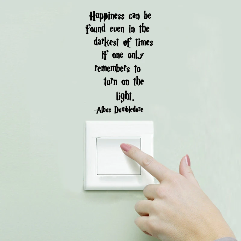 Harry Potter Switch Vinyl Wall Sticker Happiness can be Found even in the darkest Quote Wall Decals For Switch Wall Decoration view 4