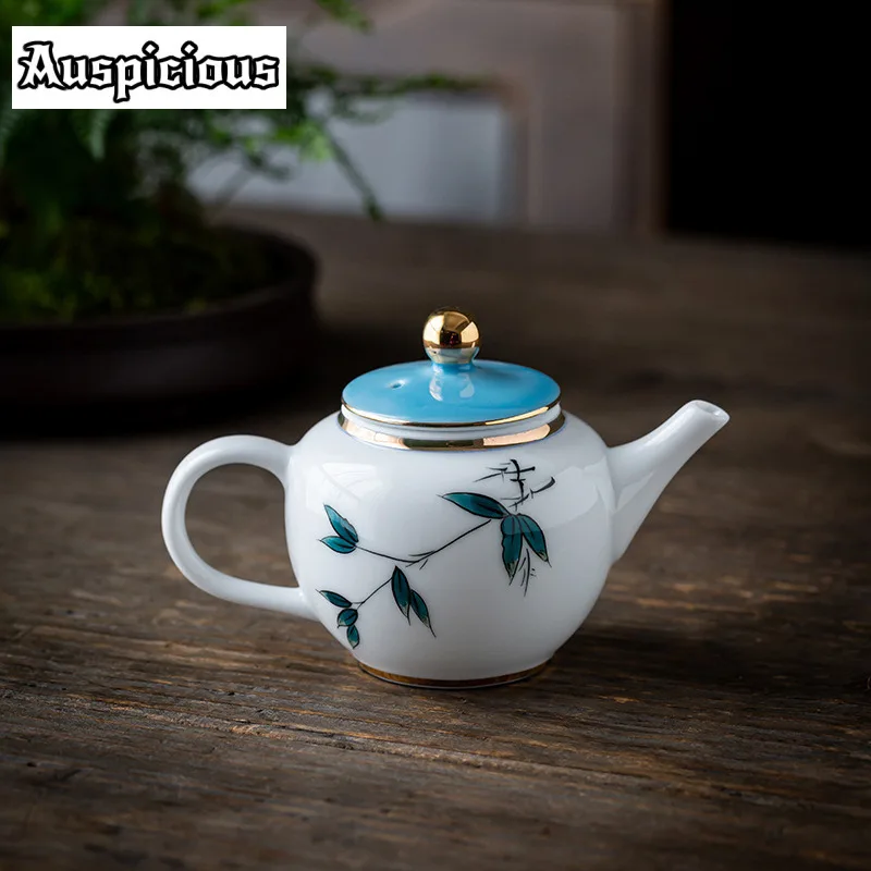 200ml Ceramic Teapot Hand-Painted Kung Fu Tea Set Handmade Small Teapot With Filter Single Teapot Tea Water Jar Porcelain Teapot