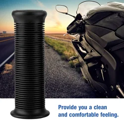 Pair Of 1inch 25mm/ 1.1inch 28mm Universal Motorcycle Vintage TPU Handle Handlebar Grip Black