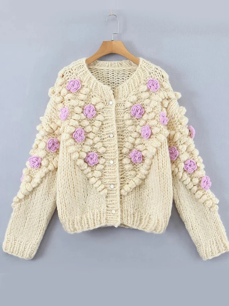 

Gypsylady Handmade Chic Cable Knitted Sweater Cardigan Thick Warm Loose Women Autumn Winter Long Sleeve Ladies Sweater Tops New