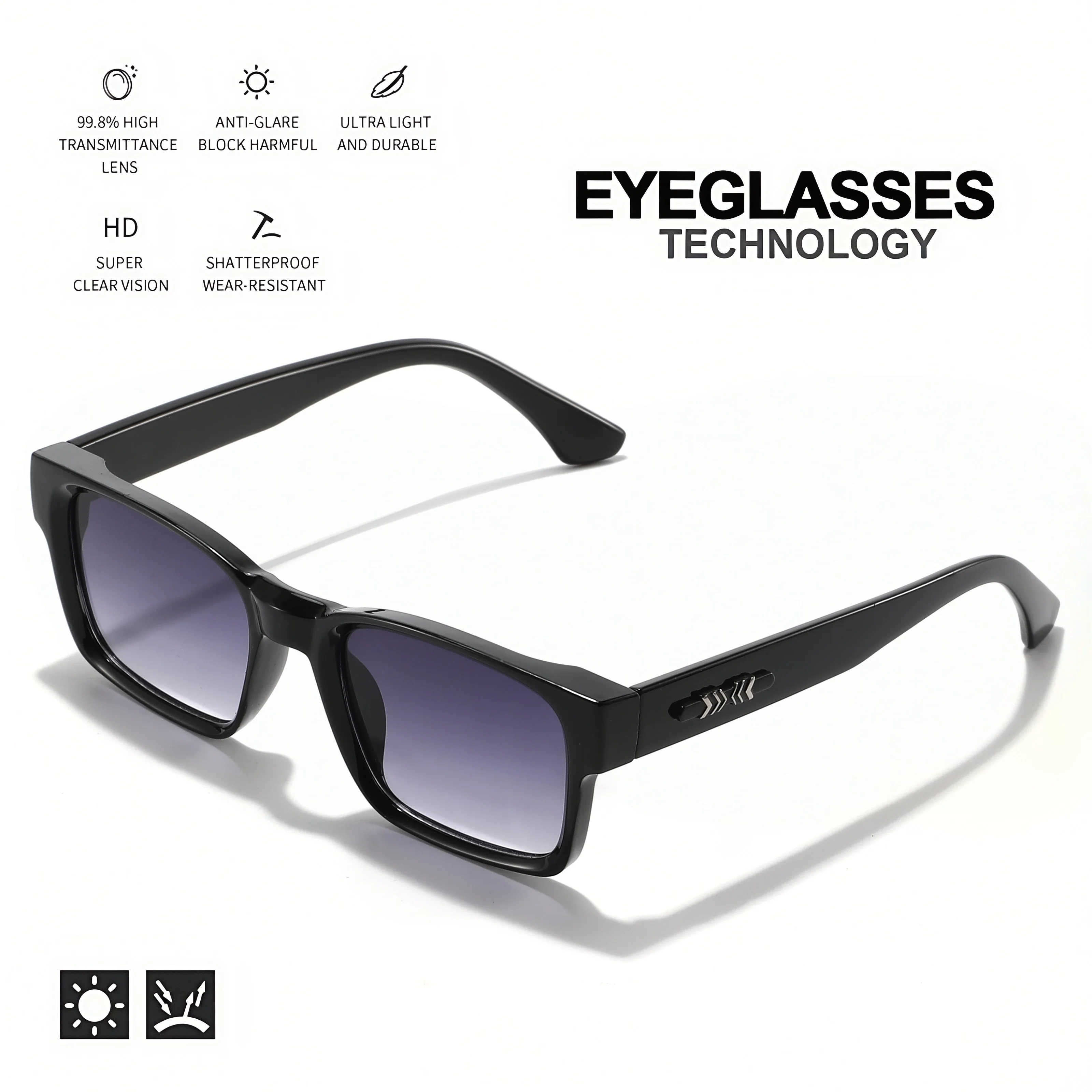 New Retro Punk Fashion Sunglasses Square Protective Frame Eyewear UV400 Unisex for Outdoor Adventures & Casual Style Glasses image 6