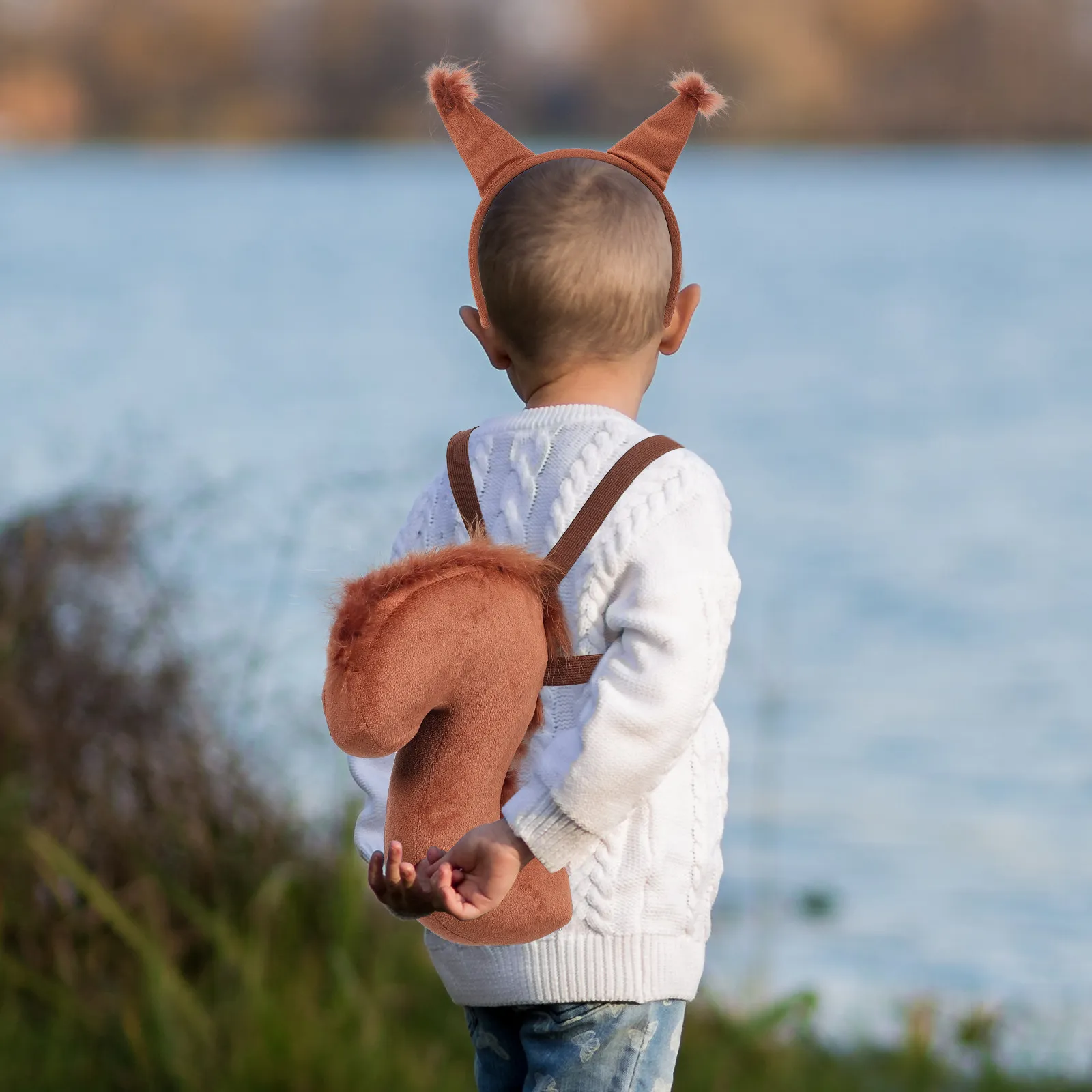 

1Set Squirrel Headband Set Cute Animal Costume Kit Party Cosplay Tail Prop Kids Girls Accessories Squirrel Costume for Women