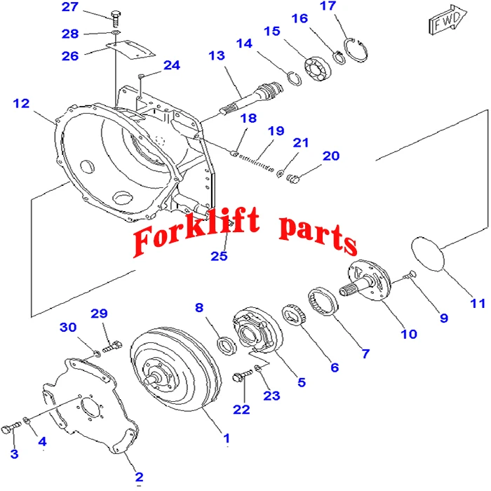 Komatsu forklift parts FD20/30-16/17 generation gearbox oil supply pump 30B-13-11200  30B-13-11201