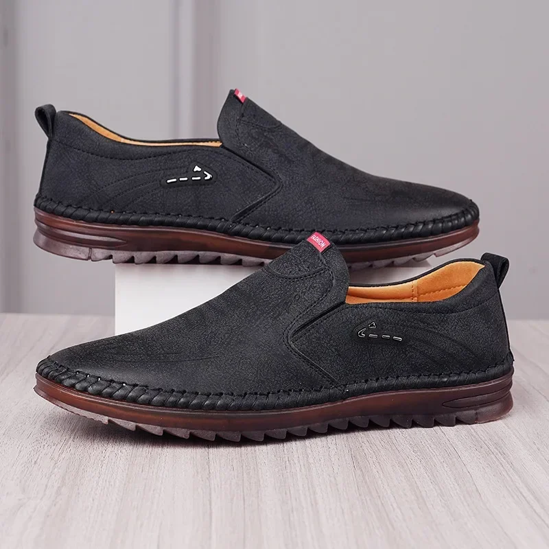 Handgemaakte Leren Schoenen Heren Casual Sneakers Comfort Design Man Schoen Zakelijk Lederen Loafers Heren Schoenen Mocassins Tooling Schoen