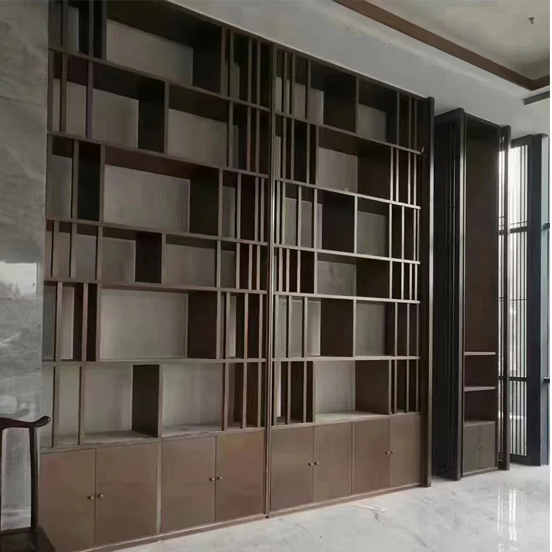 

New Chinese style wall commercial stainless steel winery display wine cabinet living room