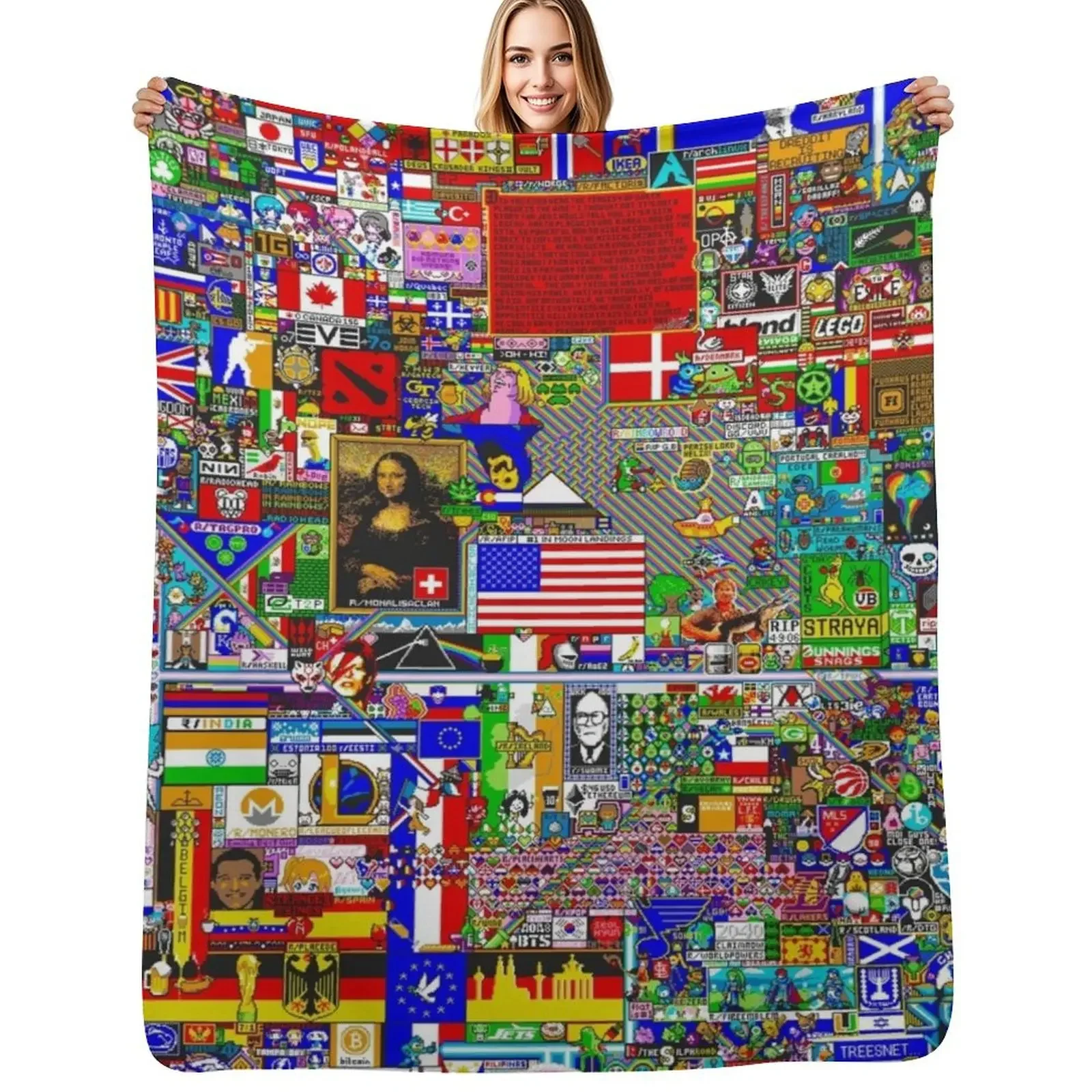 

Reddit /r/Place Final Canvas Throw Blanket Blankets Sofas Of Decoration Comforter Luxury Designer Giant Sofa Blanket