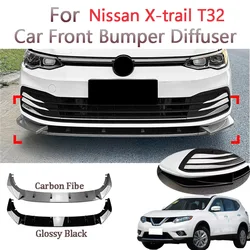 New Car Gloss Black Front Bumper Lip Chin Spoiler Splitter Body Kit For Nissan X-trail T32 2013-2020 Car Accessories 1set