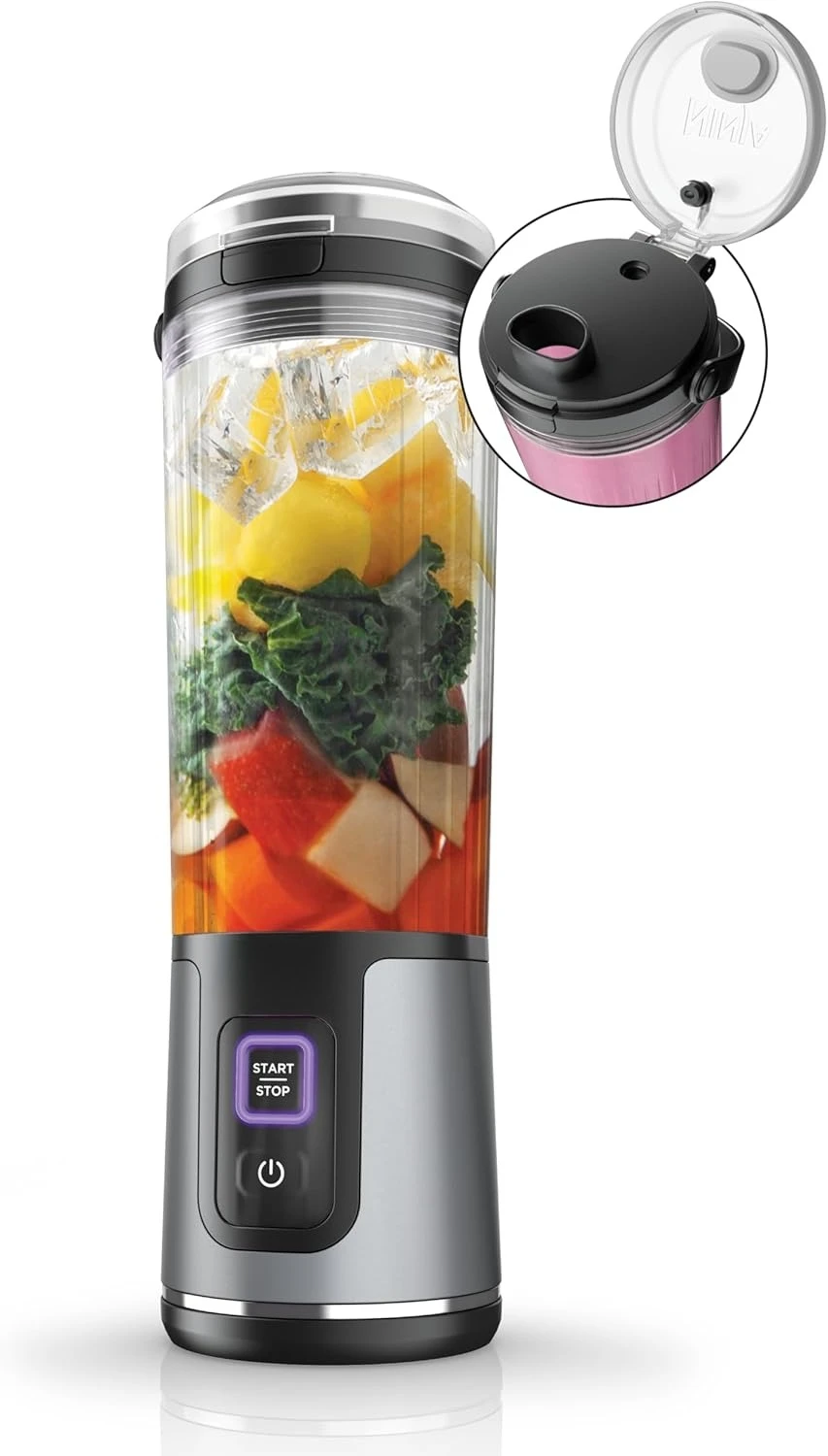 Portable juice extractor Cordless Vessel for Shakes & Smoothies BPA Free Leakproof-Lid USB-C Rechargeable Dishwasher Safe Parts