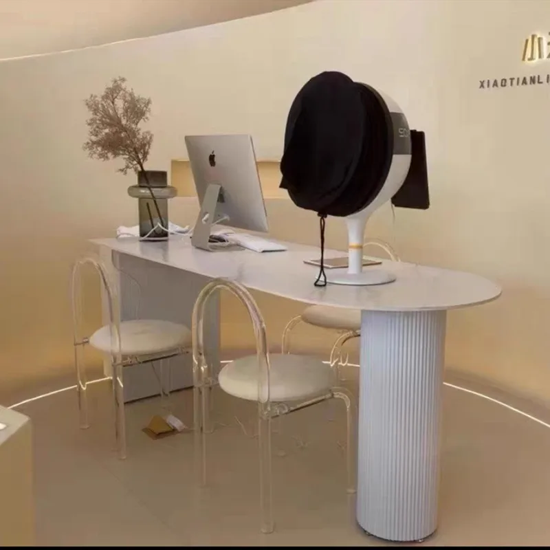 أرجل طاولة من الحديد المطاوع، شبه بيضاوية، طاولة شاي لطاولة الطعام، قاعدة رخامية لدعم أقدام الطاولة #5