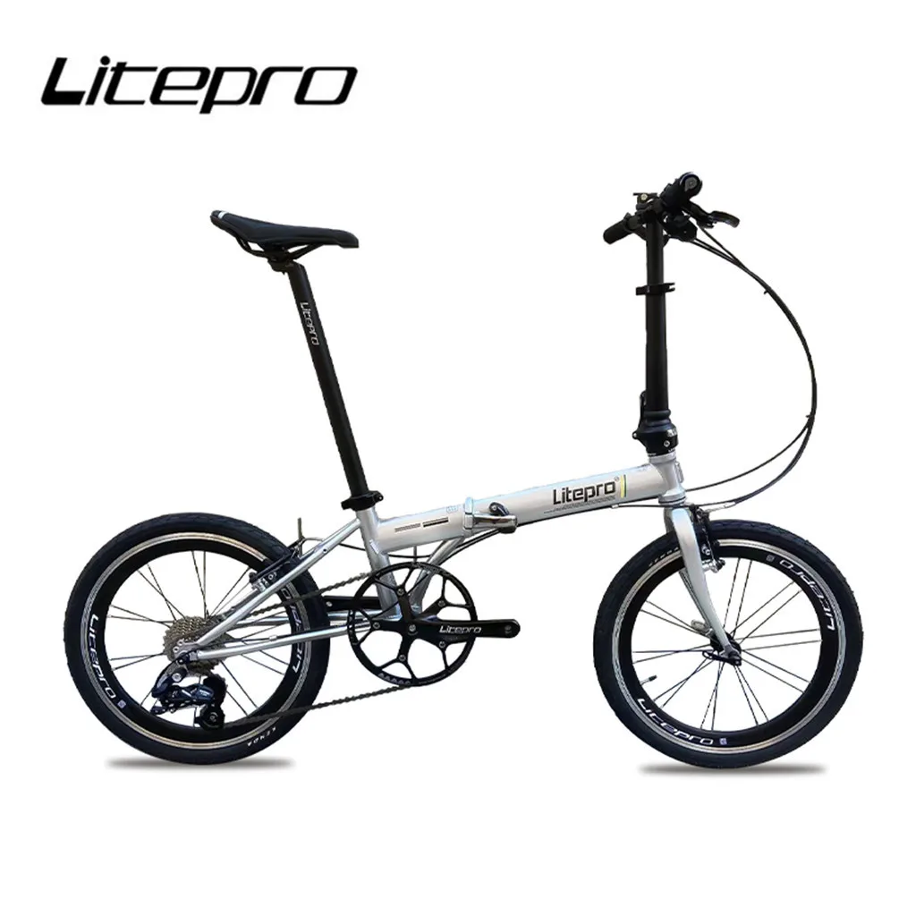 

Litepro 20Inch Folding Bike Steel Alloy Frame External 10Speed Disc V Brake Bicycle Ultralight Portable Vehicl