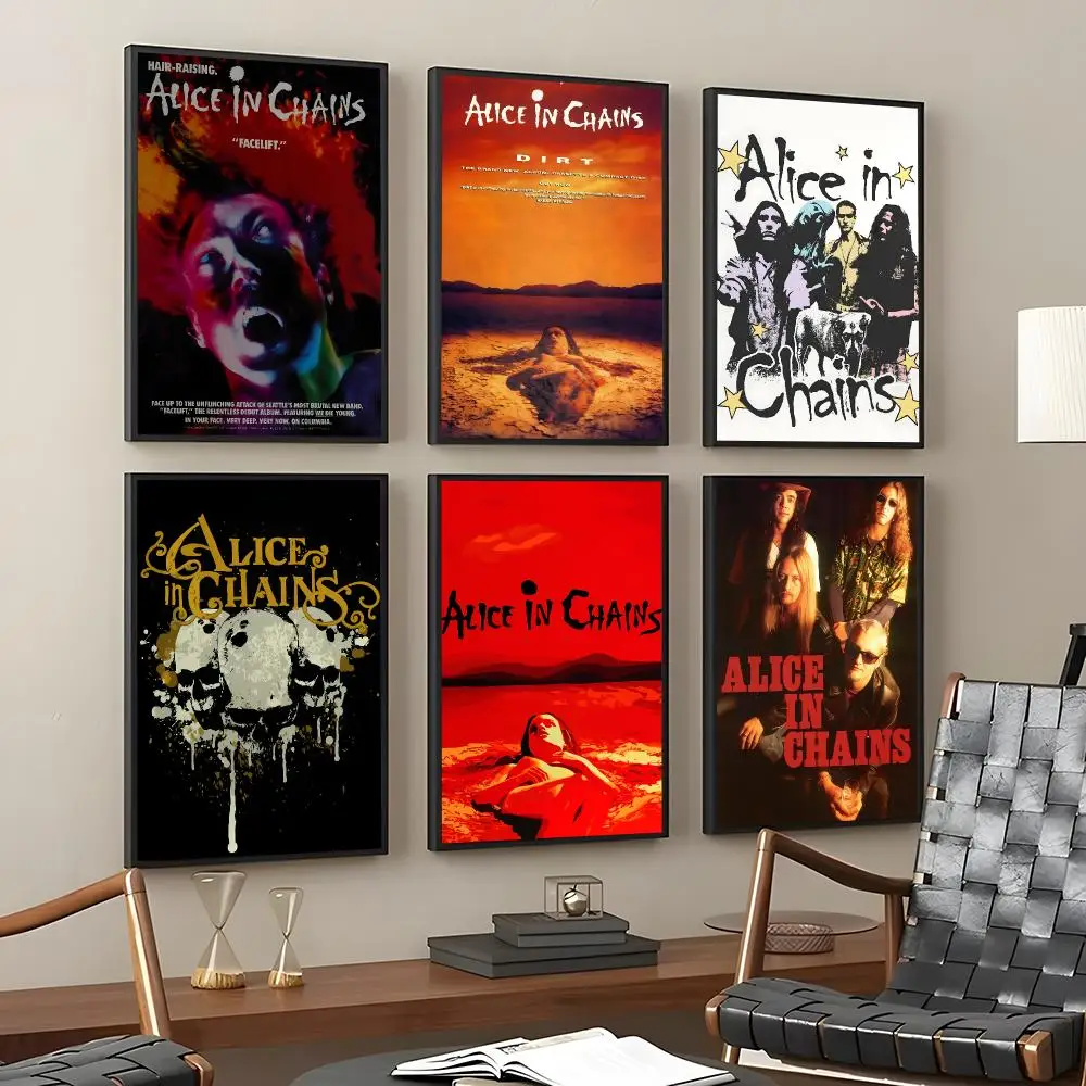 Band Alice In Chains Painting Calligraphy HD Art Wall Room Decor Home Waterproof Home Living Bar Decorative Paintings