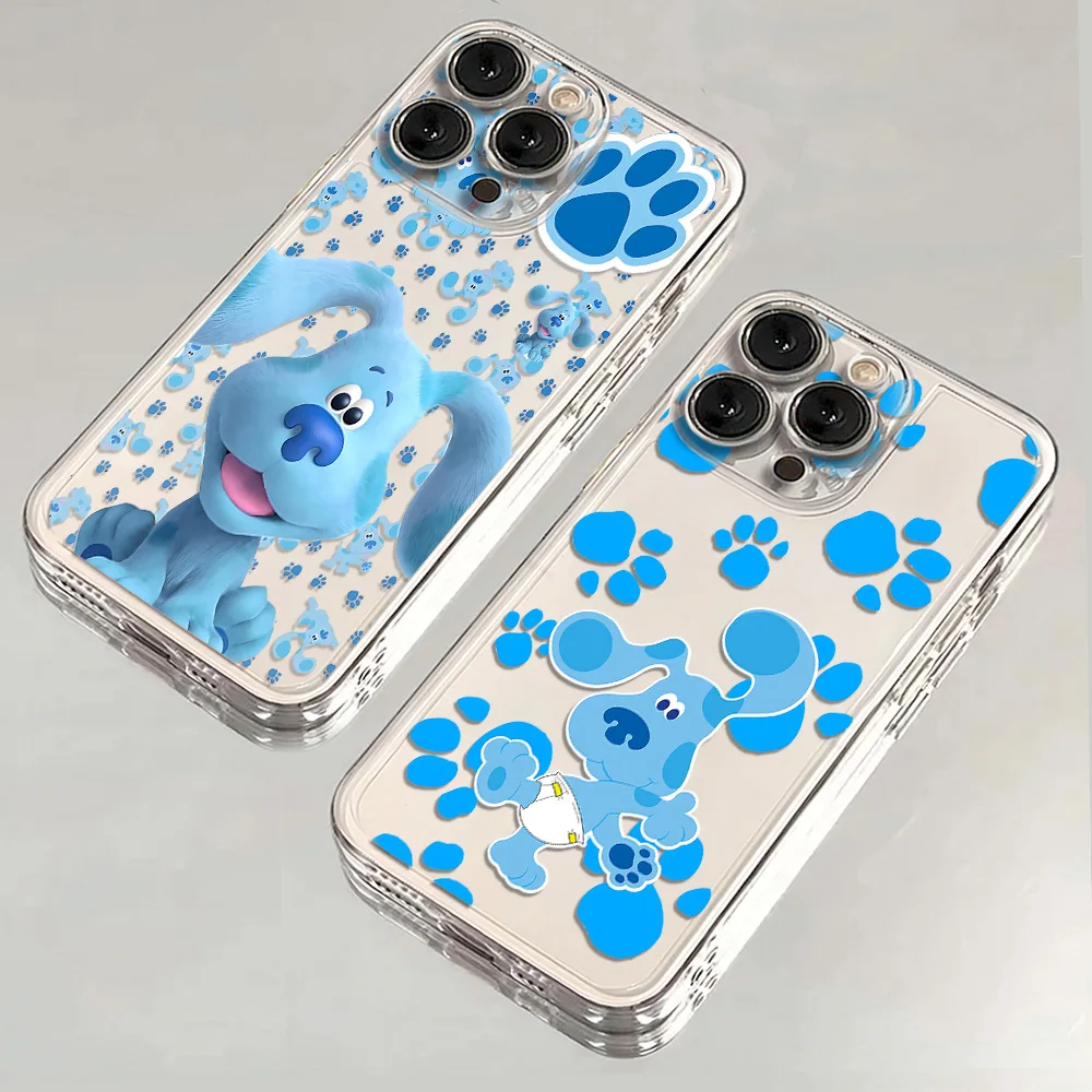 Coque de téléphone transparente souple motif Blue's Clues pour iPhone 17e 17 16e 16 15 14 13 12 Mini Air Pro Max X XR XSMax 7 Plus