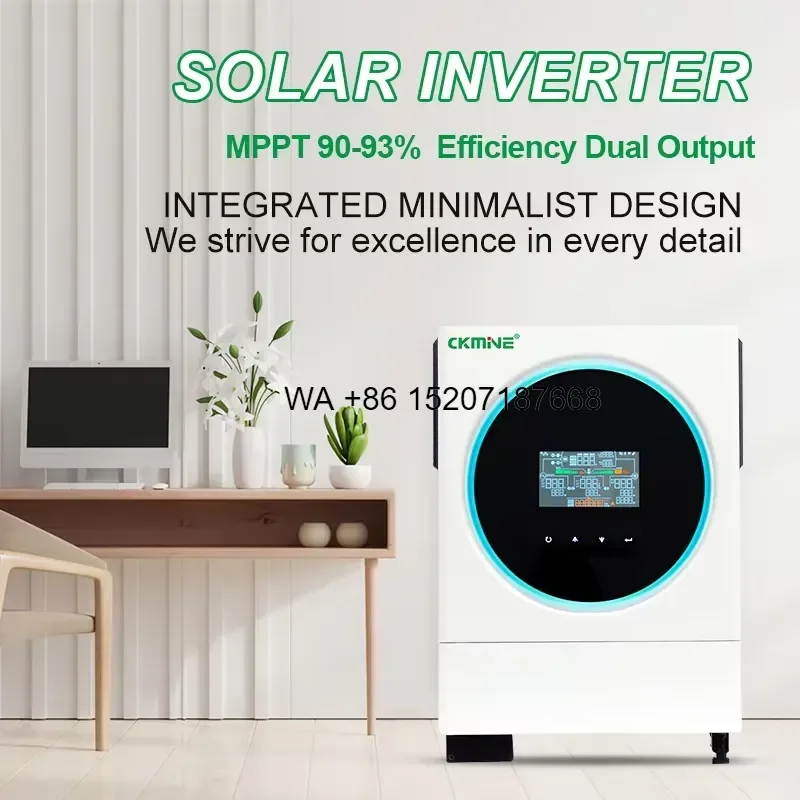 Wmwmnu for CKMINE Dual Output 26.1A 48VDC to 220VAC Solar Inverter 6KW Hybrid MPPT Off Grid Solar Power Inverter System